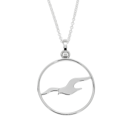 Anhänger Sylt Möwe 925 Silber rhodiniert rund 20 mm