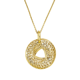 Anhänger Gitternetz Silber gold-plattiert 24 mm