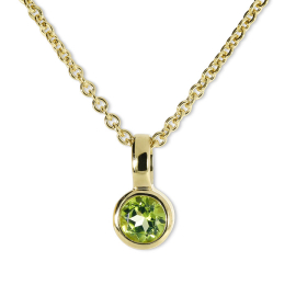 Anhänger 585 Gelbgold  Peridot 3,5 mm fac 