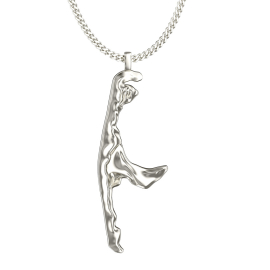 Anhänger Sylt Silber hell 40 mm topographisch