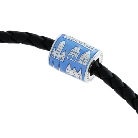 Lübeck Schmuckanhänger Tube Silber Emaille blau