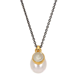 PENDANT GOLD K14-SILVER CHAIN 925