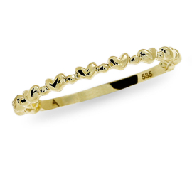 Ring 585 Gelbgold Miniherzen