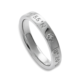 Ring Sylt Koordinaten 3.0 poliert rhodiniert