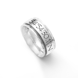 Ring LieblingsOrt Sylt Koordinaten 9 mm