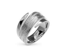 Ring Strandcores double-cut Silber hell