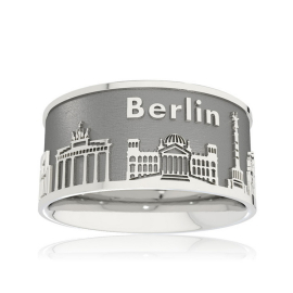 Ring Stadt Berlin Silber oxydiert 10 mm breit