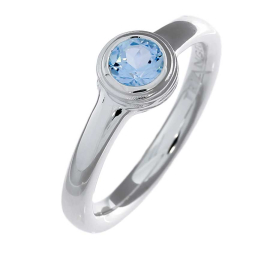Ring Silber Crease Blossom blauer Topas 5 mm fac 
