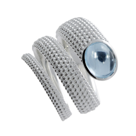 Ring Dots offen blauer Topas 9 x7 oval cab