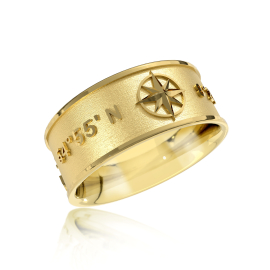 Ring Insel Sylt Koordinaten Silber Gold plattiert