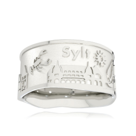 Inselring Sylt Silber hell 10 mm breit