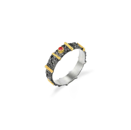 Ring Silber mit 750 Gold 