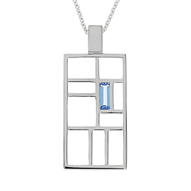 Anhänger nach Miro Silber 18 x 32 mm ohne Kette