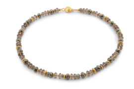 Collier Labradorit, Rauchquarz und Pyrit