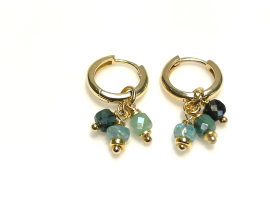 Creole Smaragd silber/vergoldet