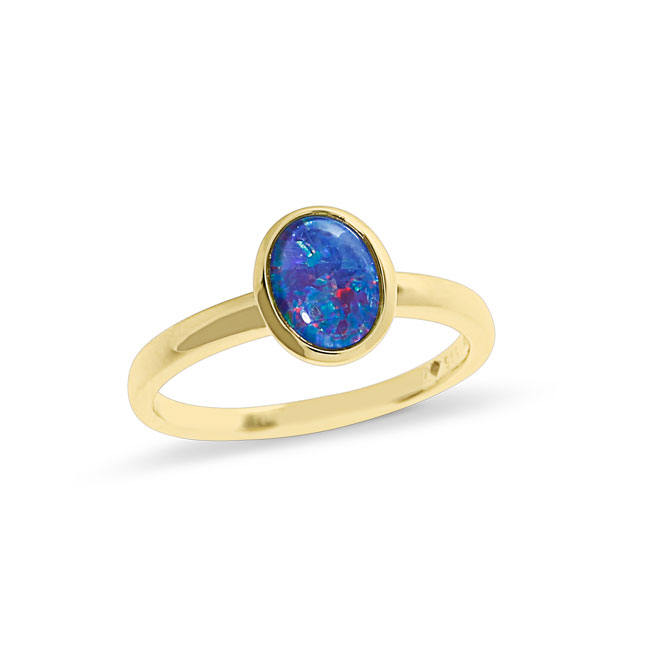 Ring Gelbgold 585 Opaltriplette  