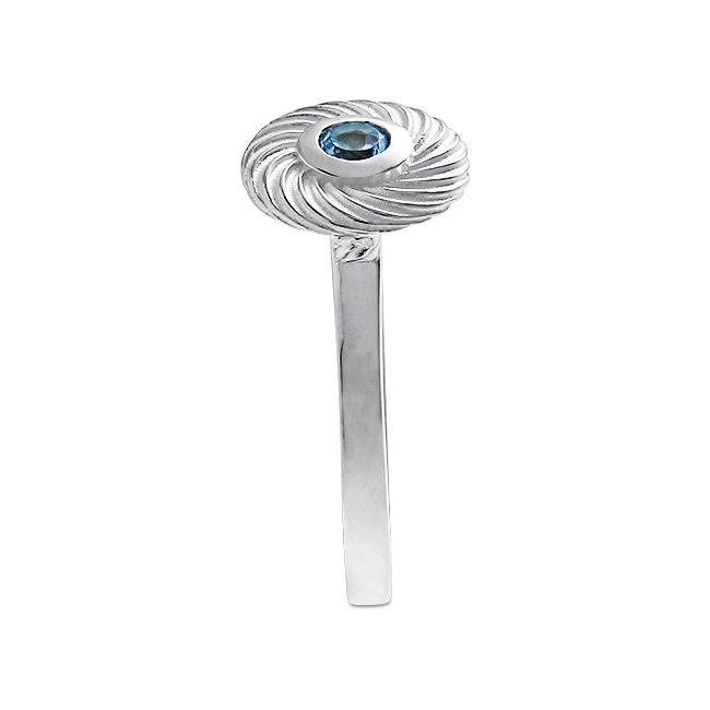 Ring Silber blauer Topas 3 mm fac  