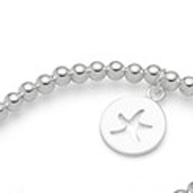 Armband Kugel 3 mm mit Seestern-Motiv 19,5 cm