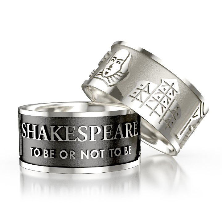 Ring Shakespeare Silber oxydiert