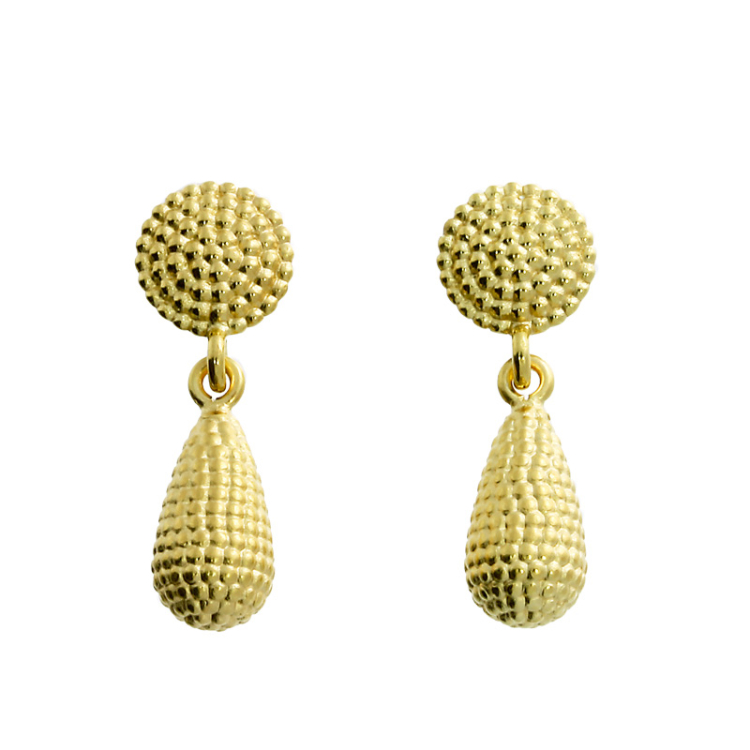 Ohrring Dots Pampel Silber-Gold-Plattiert