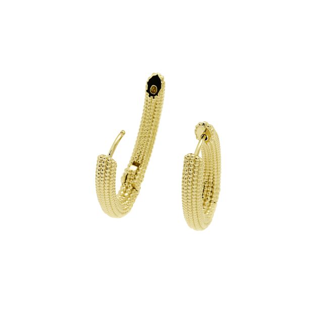 Dots Scharniercreole Silber-goldplattiert oval