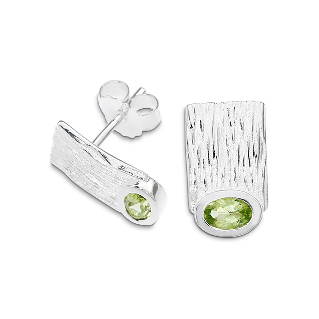 Ohrstecker Silber Crease Peridot fac