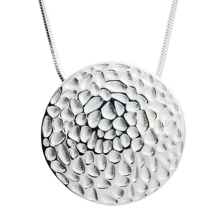 Anhänger Voronoi 24 mm silber hell