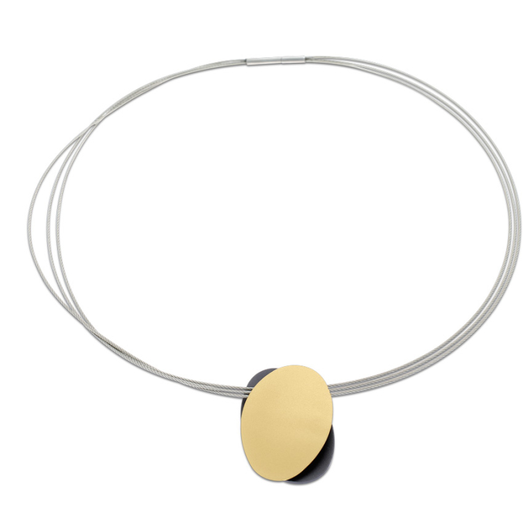 Collier  Edelstahl/Alu gold,grau