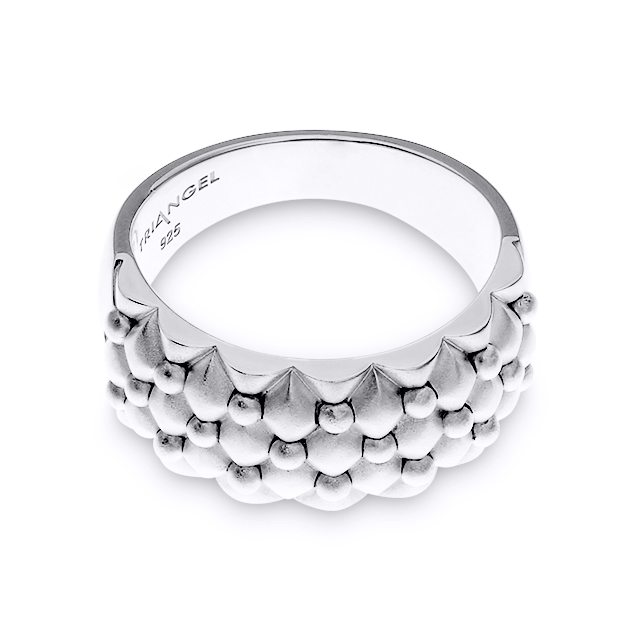 Ring 2-tone Dots Silber