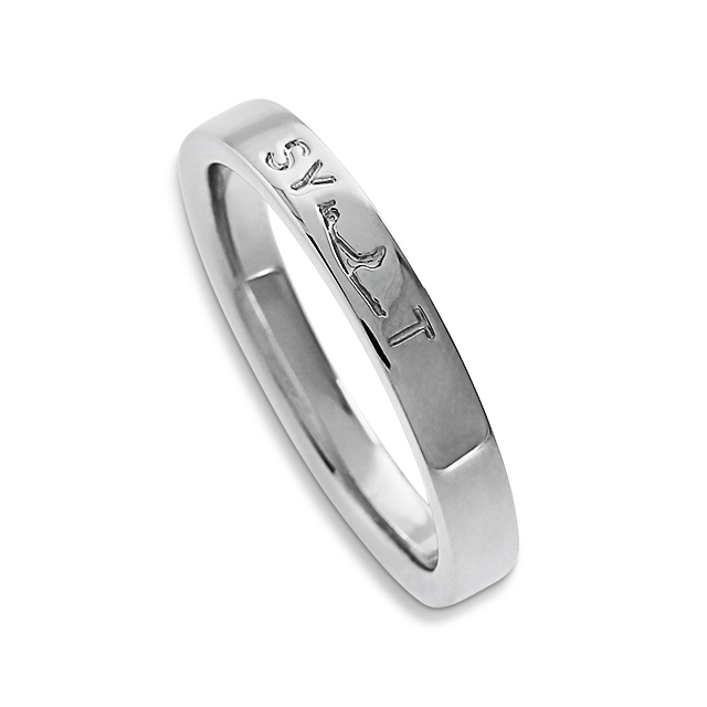 Ring Sylt Logo 3.0 poliert rhodiniert Breite 3 mm