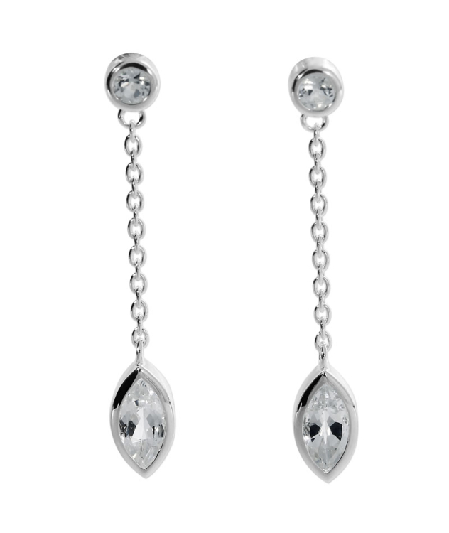Ohrhänger Silber w.Topas 8 x 4 nav / 3mm rund fac