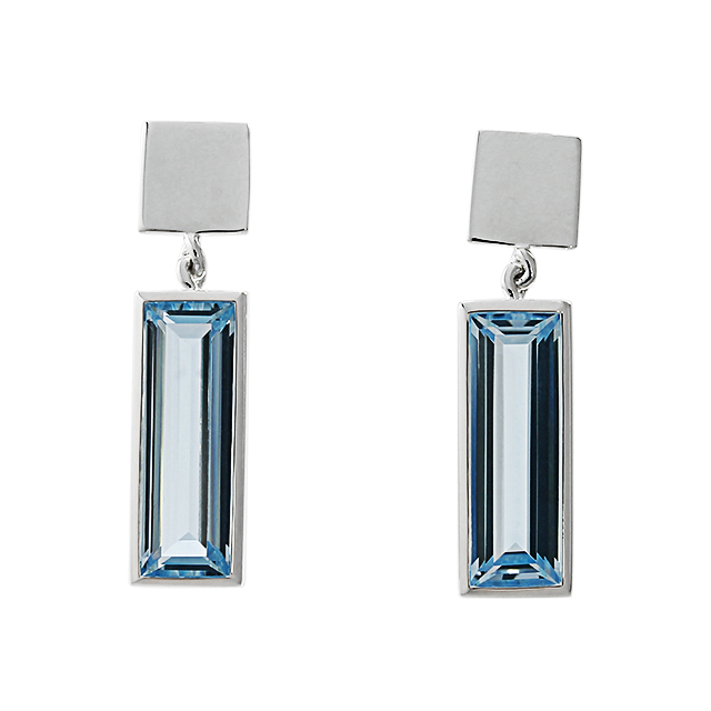 Ohrhänger Crease Miro Silber sky blue topas 5 x 15 mm bag fac