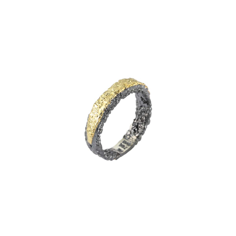 Ring Silber mit 750 Gelbgold