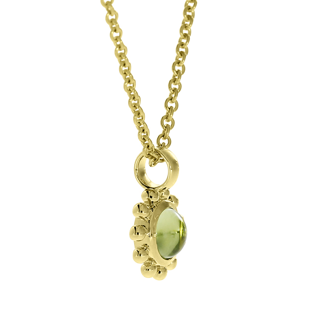 Anhänger 585 Gelbgold peridot 4 mm cab.