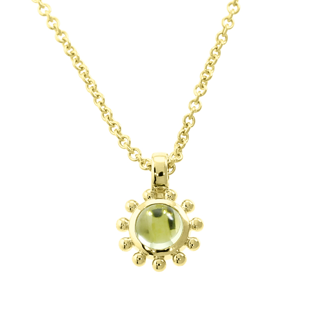 Anhänger 585 Gelbgold peridot 4 mm cab.