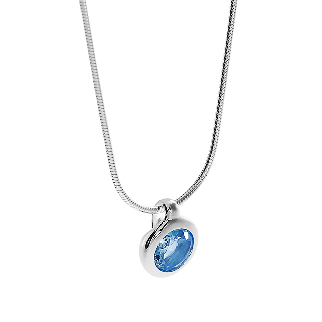 Anhänger Silber Sky blue Topas rund 7 mm 