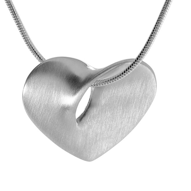 Anhänger Silber Herz gedreht 23 mm