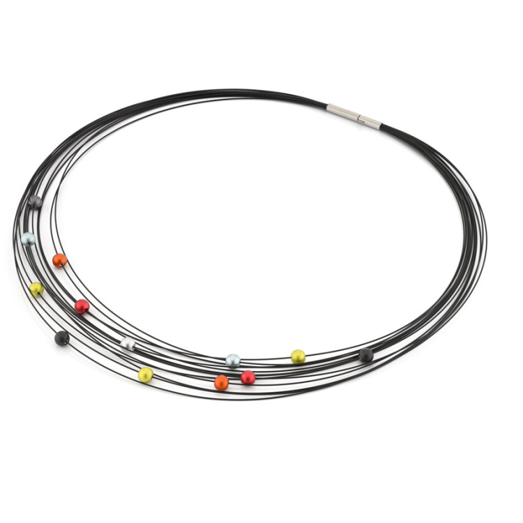 Collier Edelstahl schwarz Alu multicolour
