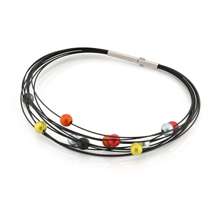 Armband Edelstahl schwarz Alu multicolour