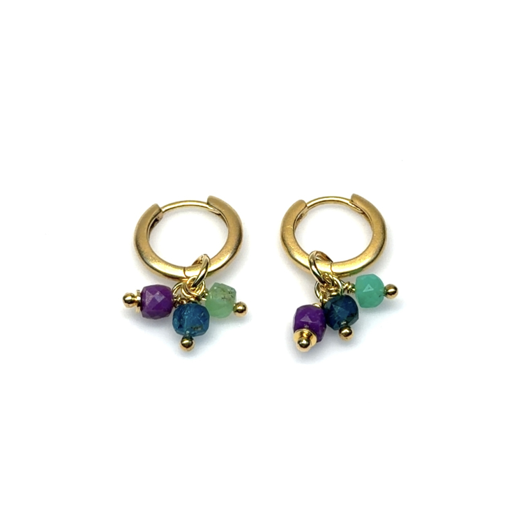 Creole silber/goldplattiert Chrysopras,Phosphorsidirit,Apatit