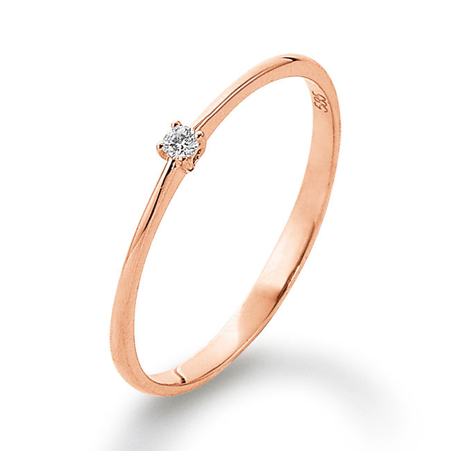 Ring 585 Roségold Diamant 0,03 ct H/Si 