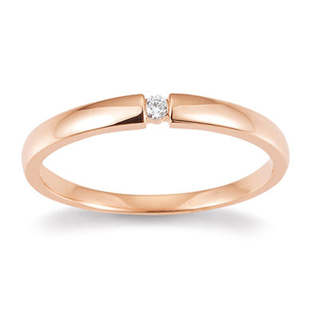 Ring 585 Roségold Diamant 0,03ct H/Si
