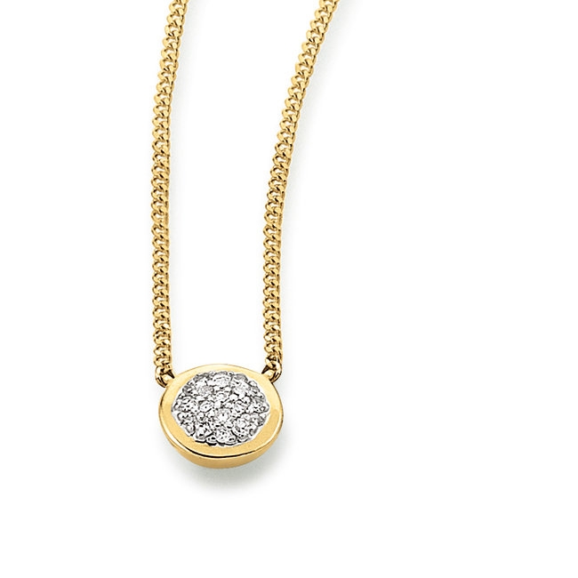 Collier 585 Gelbgold Diamant 0,04  ct H/Si 42cm