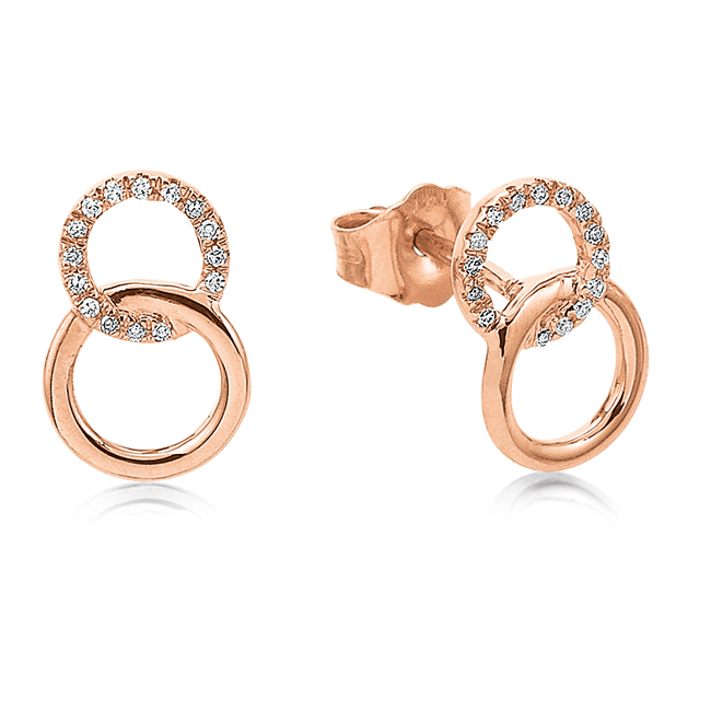 Ohrstecker 585 Roségold Diamant 0,06 ct H/Si 