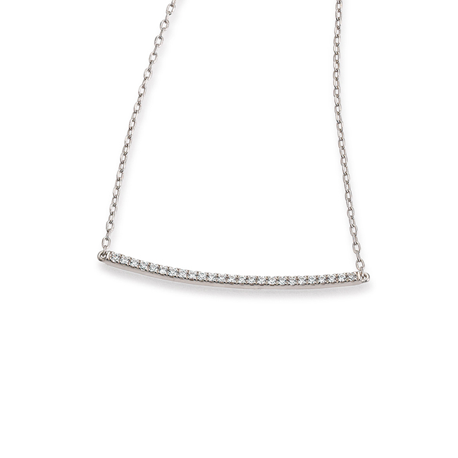 Collier 585 Weißgold Diamant 0,08 ct H/Si