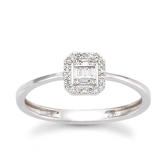 Ring 585 Weißgold Diamant 0,09 ct H/SI