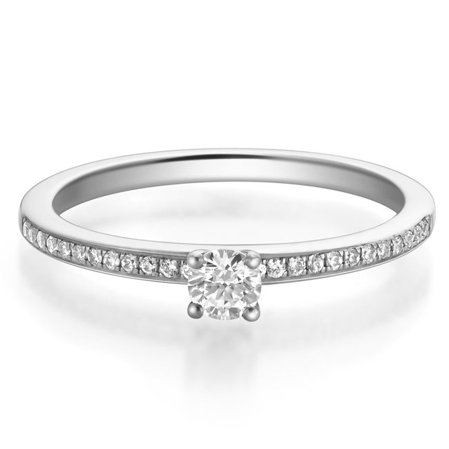 Ring Weißgold 750 Solitaire Diamant 0,38 ct -  tw si