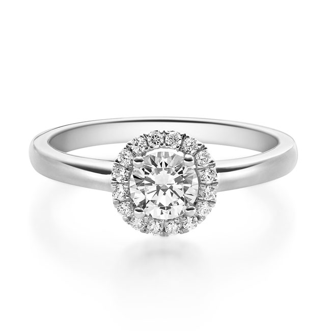 Ring Weißgold 585 Solitaire  Diamant 0,49 ct -  tw si