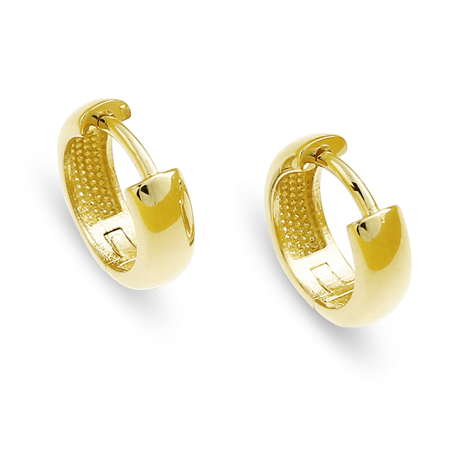 Creole 585 Gold rund  mit Scharnier rund Durchmesser 10 mm, Breite 3,5 mm