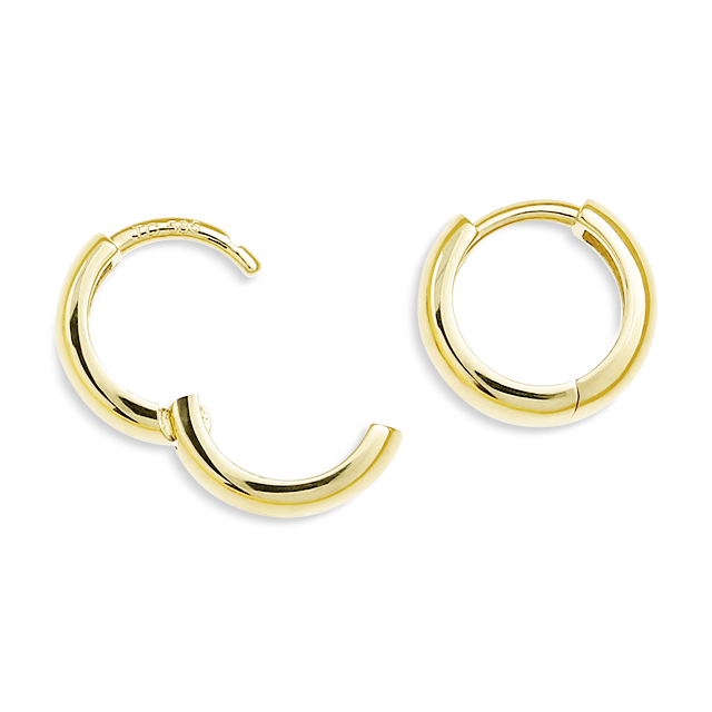 Creole 585 Gold rund  mit Scharnier rund Durchmesser 10 mm, Breite 3,5 mm